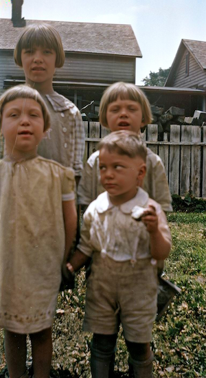 MIldred and Stan Dumes in front, neighbors in back.<br><br><br> (!1929)